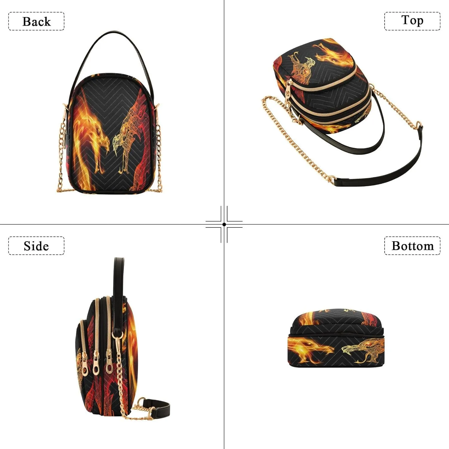 ALAZA Chain Crossbody Bags for Women Quilted Shoulder Crossbody Handbags Travel Cross Body Cell Phone Purses Bags
