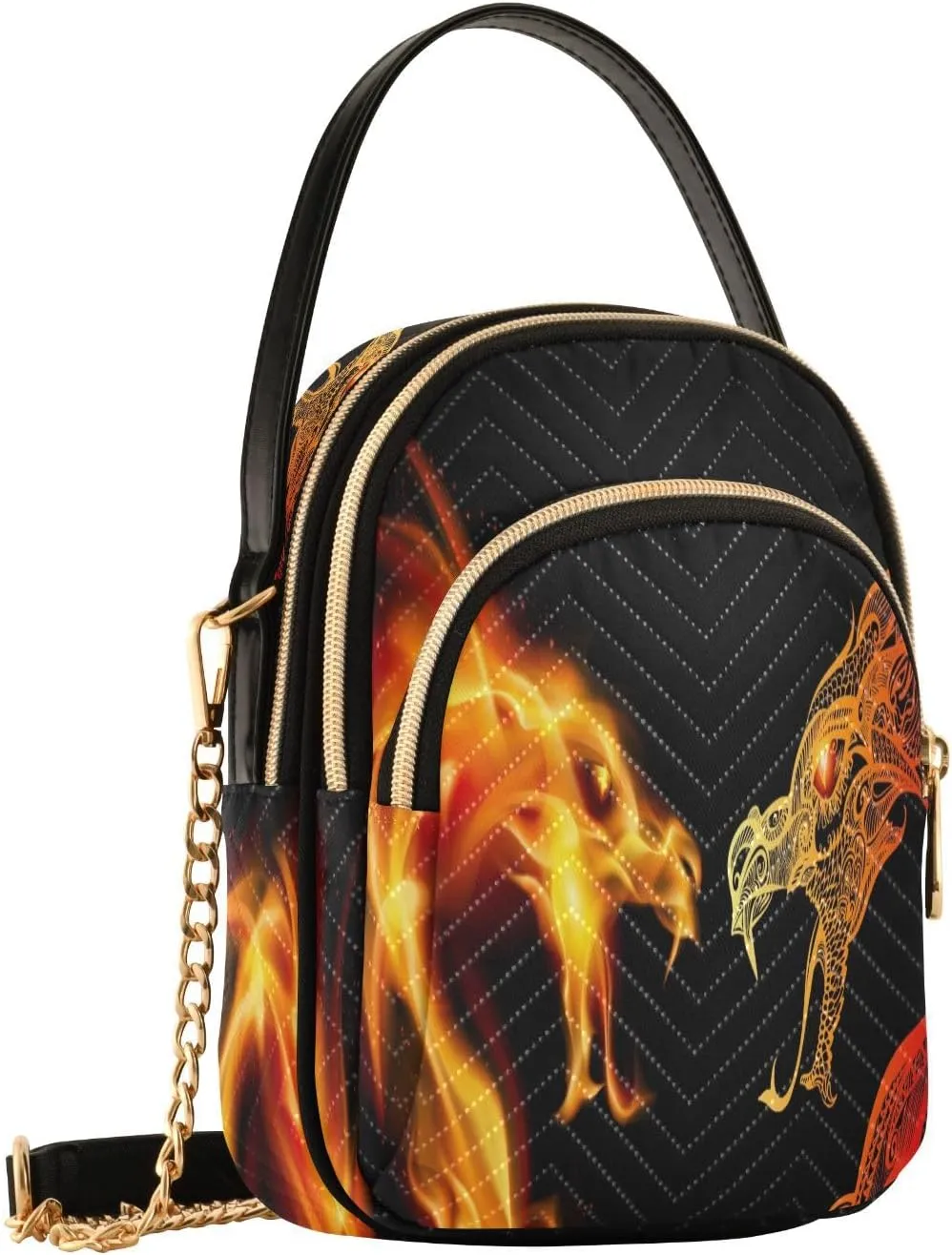 ALAZA Chain Crossbody Bags for Women Quilted Shoulder Crossbody Handbags Travel Cross Body Cell Phone Purses Bags