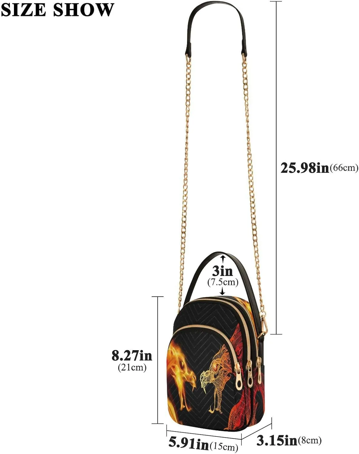 ALAZA Chain Crossbody Bags for Women Quilted Shoulder Crossbody Handbags Travel Cross Body Cell Phone Purses Bags