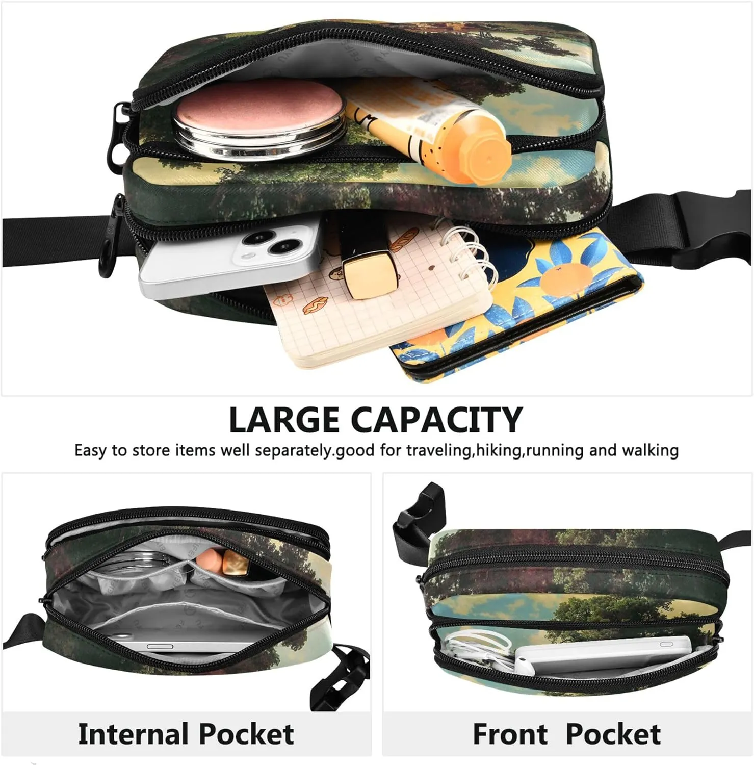 Albert Bierstadt Rustic Mill Painting Women Fanny Packs Everywhere Belt Bag Waterproof Funky Cross Body Waist Pack