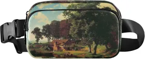 Albert Bierstadt Rustic Mill Painting Women Fanny Packs Everywhere Belt Bag Waterproof Funky Cross Body Waist Pack
