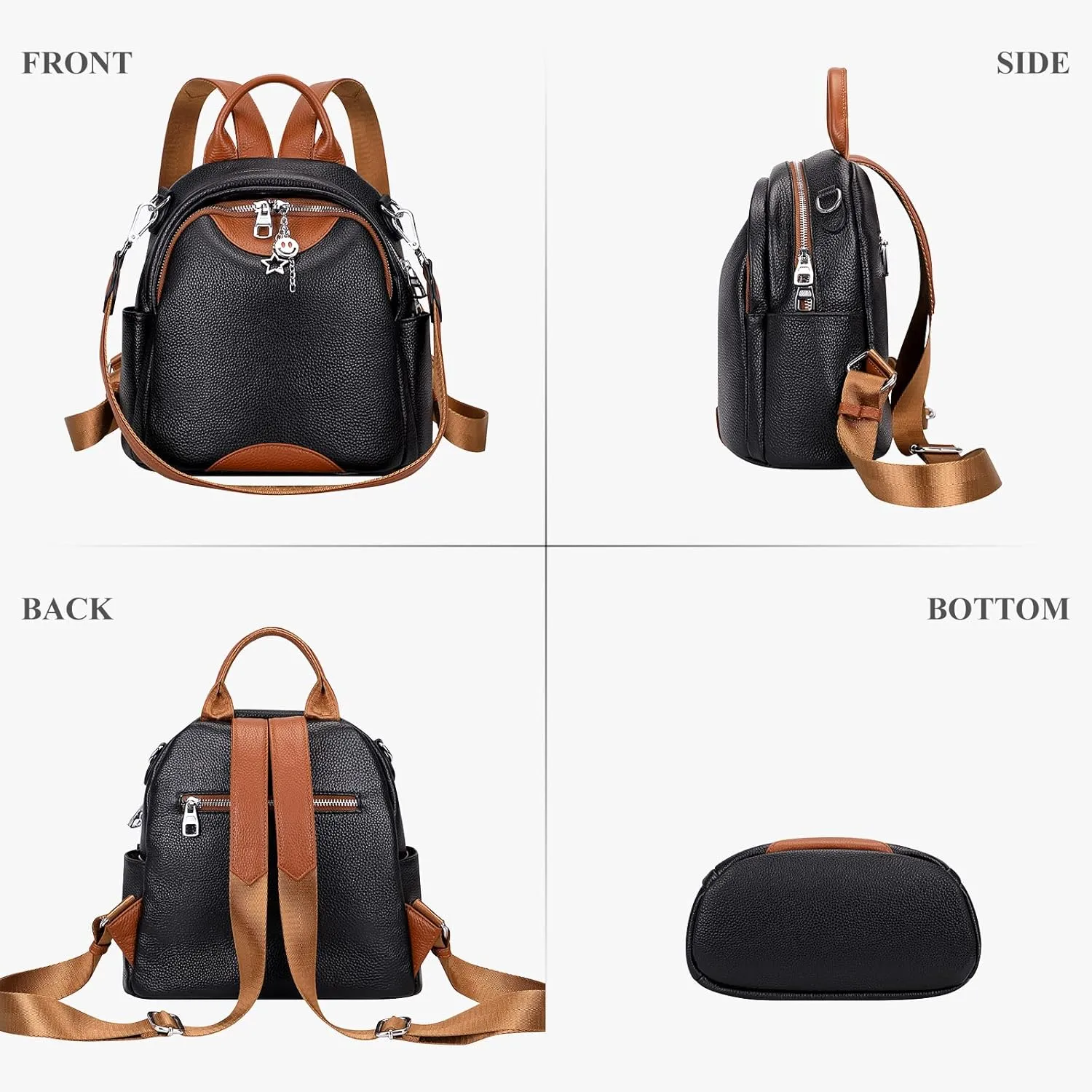 ALTOSY Soft Genuine Leather Backpack for Women Small Convertible Backpack Purse Shoulder Bag for Ladies