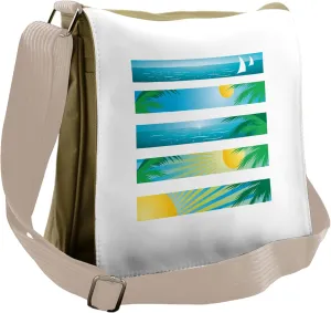 Ambesonne Beach Messenger Bag, Banner Stripes Exotic, Unisex Cross-body