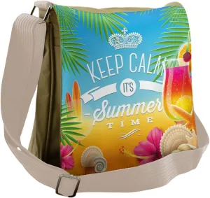 Ambesonne Beach Messenger Bag, Its Summer Time Holiday, Unisex Cross-body