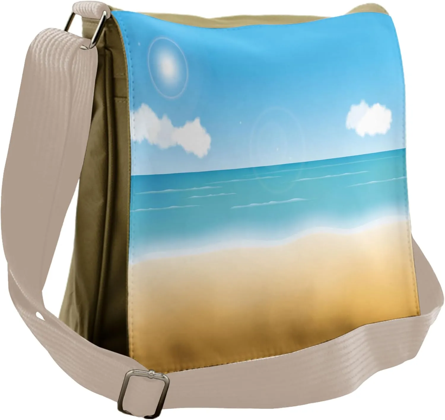 Ambesonne Beach Messenger Bag, Relaxing Sunny Seaside, Unisex Cross-body