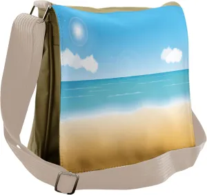 Ambesonne Beach Messenger Bag, Relaxing Sunny Seaside, Unisex Cross-body