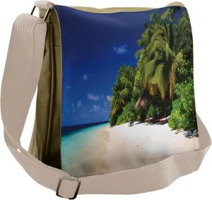 Ambesonne Beach Messenger Bag, Sandy Coastline Surreal, Unisex Cross-body