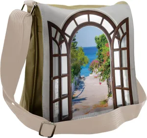 Ambesonne Beach Messenger Bag, Summer Home in Garden, Unisex Cross-body