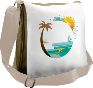 Ambesonne Beach Messenger Bag, Tropic Paradise Summer, Unisex Cross-body