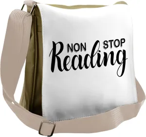 Ambesonne Book Messenger Bag, Non Stop Reading Theme, Unisex Cross-body