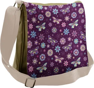 Ambesonne Butterfly Messenger Bag, Vortex Shapes Design, Unisex Cross-body