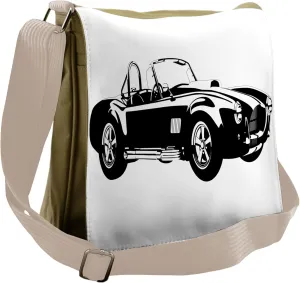 Ambesonne Cars Messenger Bag, Sports Car Roadster Engine, Unisex Cross-body