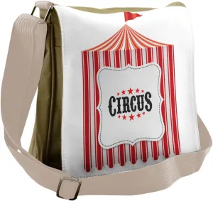 Ambesonne Colorful Messenger Bag, Circus Tent Flagpole, Unisex Cross-body