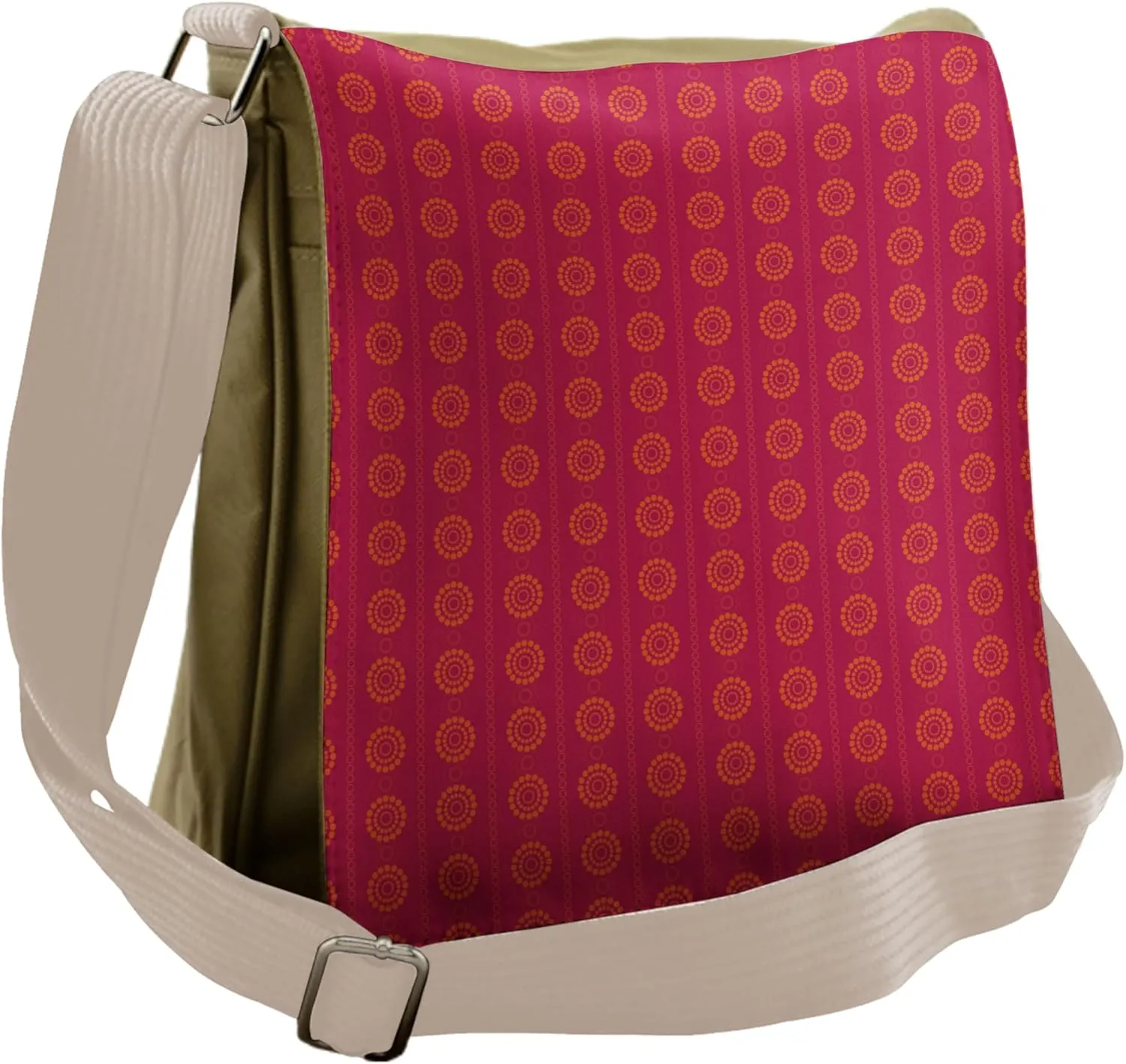 Ambesonne Eastern Messenger Bag, Sun Inspired Ethnic, Unisex Cross-body