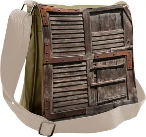 Ambesonne Farmland Messenger Bag, Wooden Italian Door, Unisex Cross-body