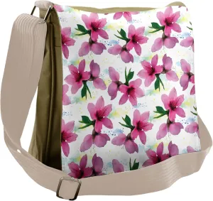 Ambesonne Floral Messenger Bag, Petals Botany Essence, Unisex Cross-body
