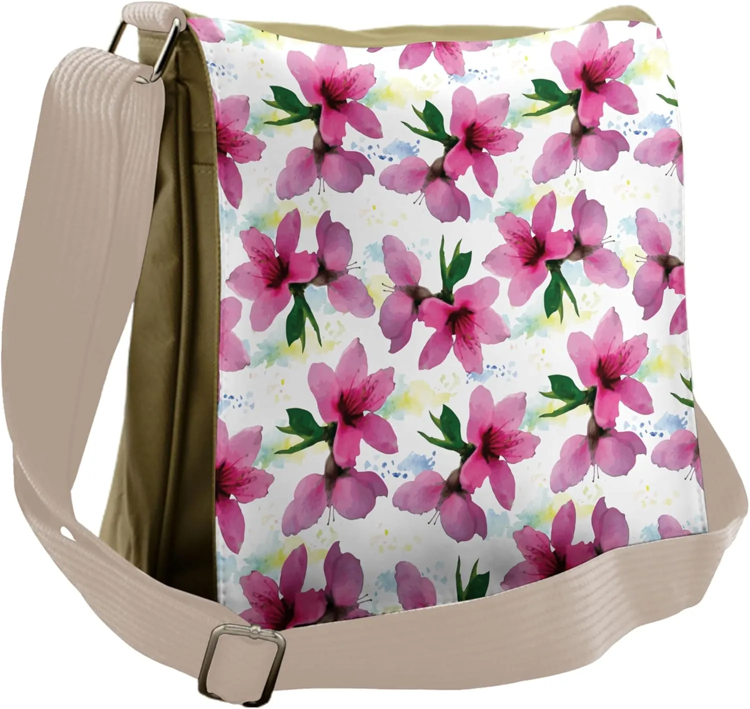 Ambesonne Floral Messenger Bag, Petals Botany Essence, Unisex Cross-body