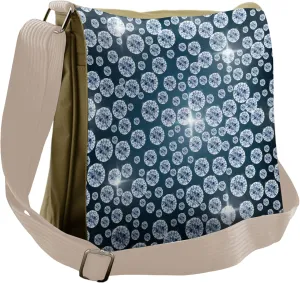 Ambesonne Grey Messenger Bag, Reflections of Diamond, Unisex Cross-body