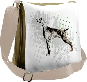 Ambesonne Hunting Messenger Bag, Dog Sketch Art, Unisex Cross-body