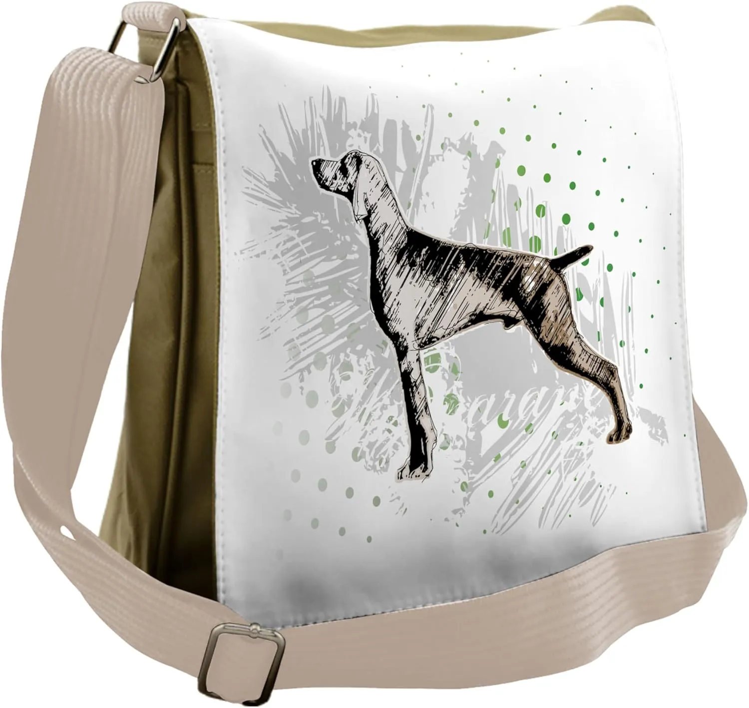 Ambesonne Hunting Messenger Bag, Dog Sketch Art, Unisex Cross-body