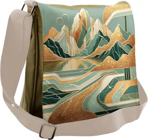 Ambesonne Mid Century Modern Boho Messenger Bag, Landscape, Unisex Cross-body