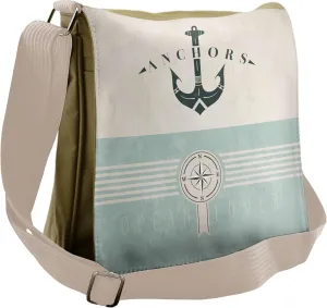 Ambesonne Nautical Messenger Bag, Vintage Marine Anchor, Unisex Cross-body