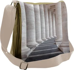 Ambesonne Pillar Messenger Bag, Roman Stone Columns, Unisex Cross-body