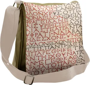 Ambesonne Retro Messenger Bag, Old Latin Tombstone, Unisex Cross-body