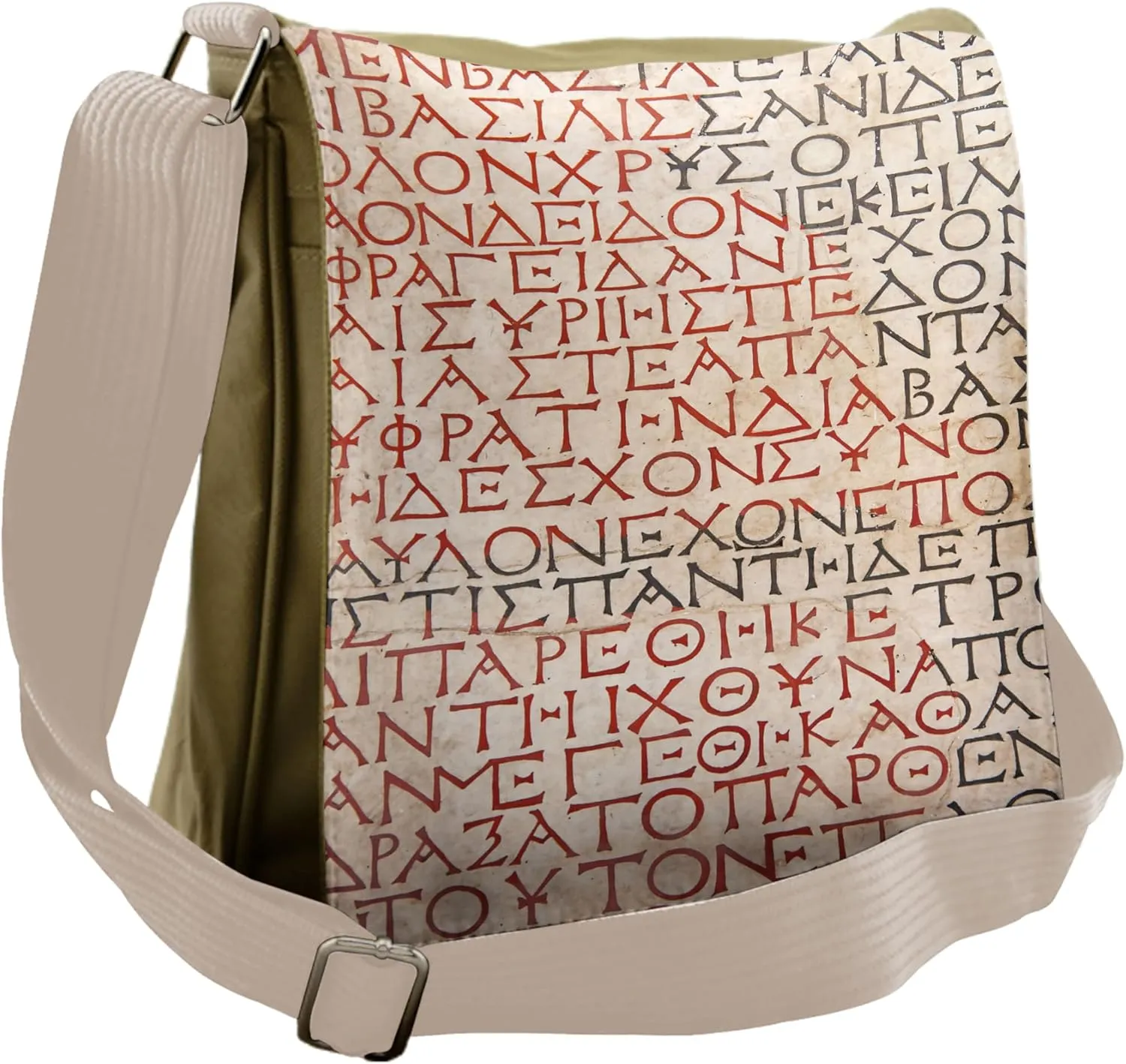Ambesonne Retro Messenger Bag, Old Latin Tombstone, Unisex Cross-body