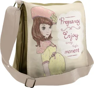 Ambesonne Saying Messenger Bag, Pregnancy Themed Slogan, Unisex Cross-body