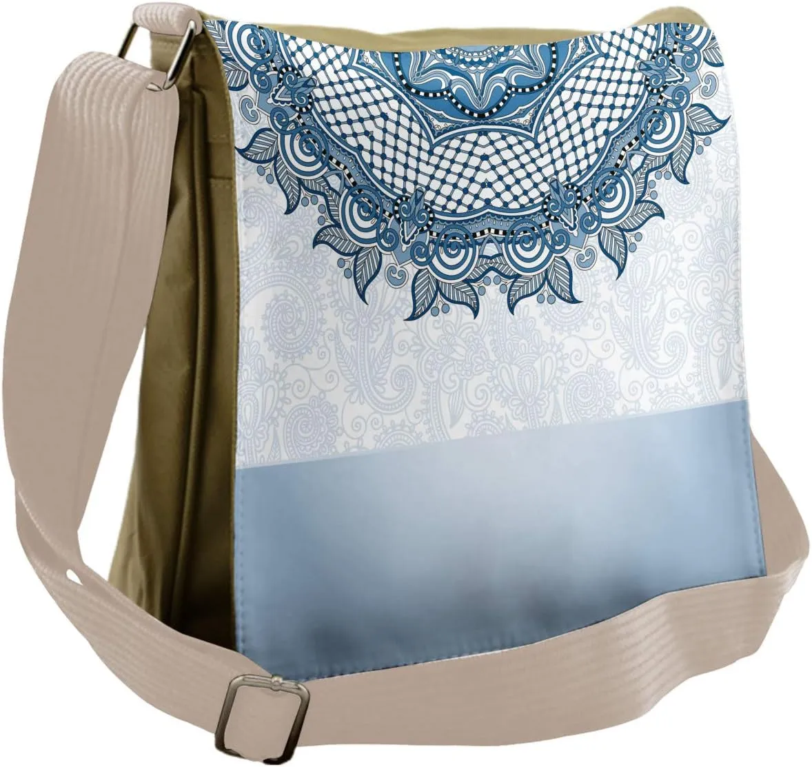 Ambesonne Vintage Messenger Bag, Lace Details, Unisex Cross-body
