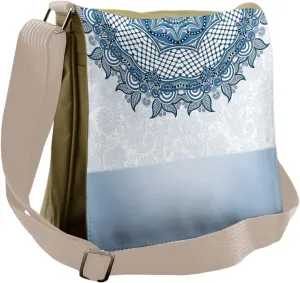 Ambesonne Vintage Messenger Bag, Lace Details, Unisex Cross-body