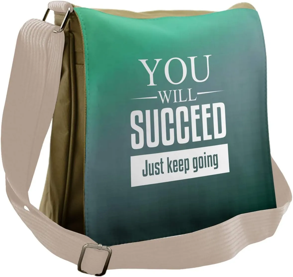 Ambesonne Wording Messenger Bag, About Ambition, Unisex Cross-body