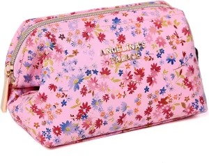 Angelina's Palace Vegan Leather Waterproof Travel Cosmetic Bag Toiletry Organizer Makeup Pouches(blosoom pink)
