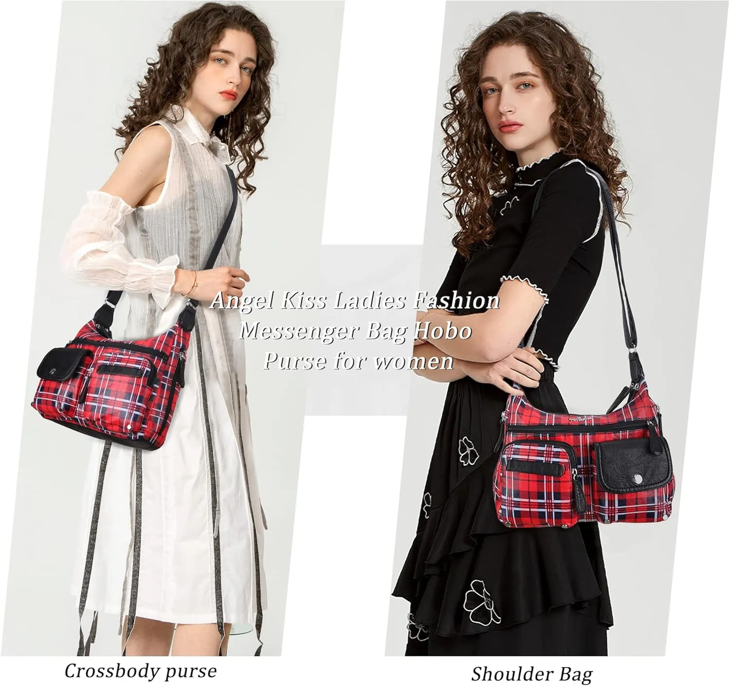 Angelkiss Crossbody Bags for Women, Ladies Shoulder Handbags and Purses Medium Faux Leather Pocketbooks