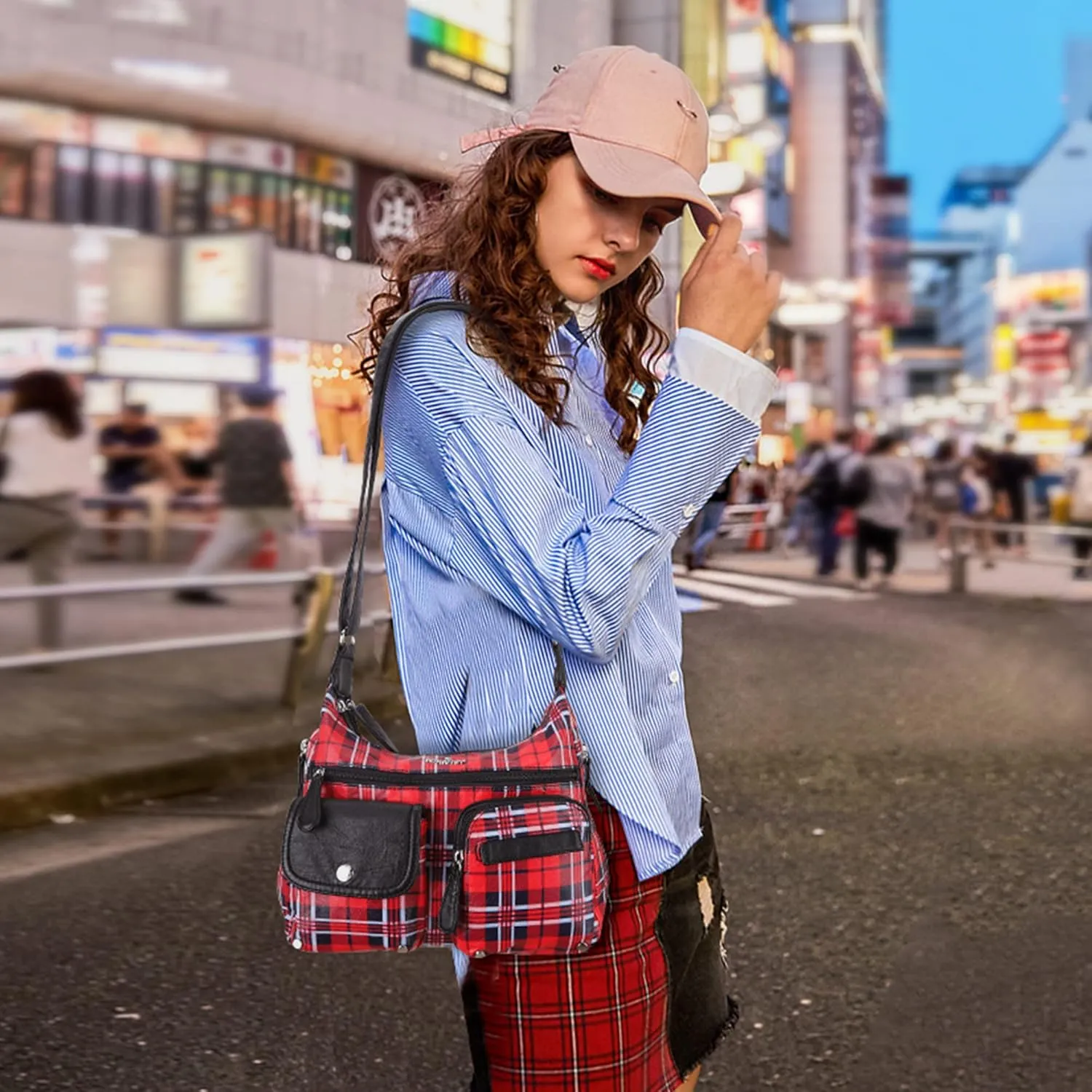 Angelkiss Crossbody Bags for Women, Ladies Shoulder Handbags and Purses Medium Faux Leather Pocketbooks