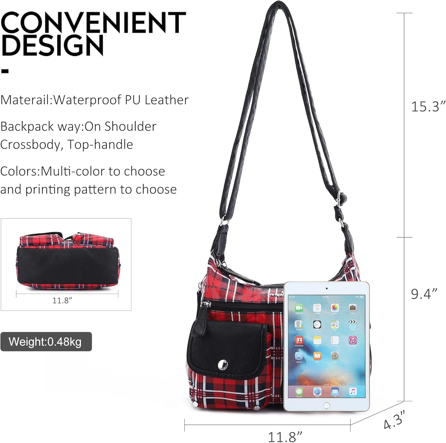 Angelkiss Crossbody Bags for Women, Ladies Shoulder Handbags and Purses Medium Faux Leather Pocketbooks