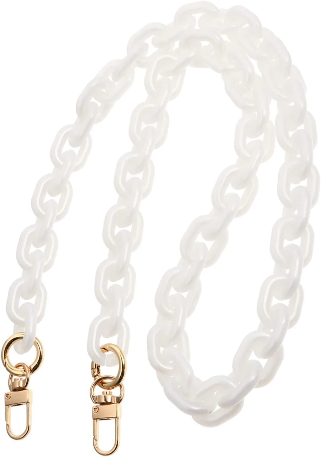 Angoily Metal Bag Chain Strap for Handbag Replacement White Purse Strap Durable Lightweight Shoulder Bag Accessory Suitable for Various Bags