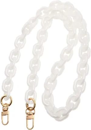 Angoily Metal Bag Chain Strap for Handbag Replacement White Purse Strap Durable Lightweight Shoulder Bag Accessory Suitable for Various Bags