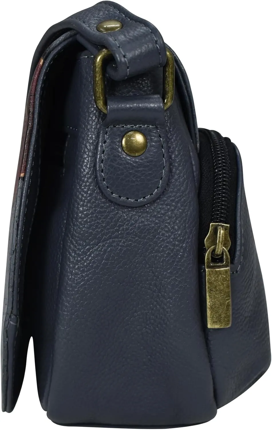 Anna by Anuschka Women's Hand-Painted Leather Crossbody Saddle Bag