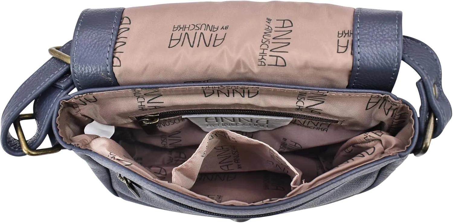 Anna by Anuschka Women's Hand-Painted Leather Crossbody Saddle Bag