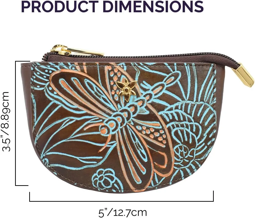 Anuschka Women's Original Hand-Painted Genuine Leather Zip Pouch Purse