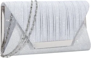 AO ALI VICTORY Glitter Clutch Purses for Women Evening Bags Clutches Flap Envelope Handbags Large Wedding Party Prom Purse