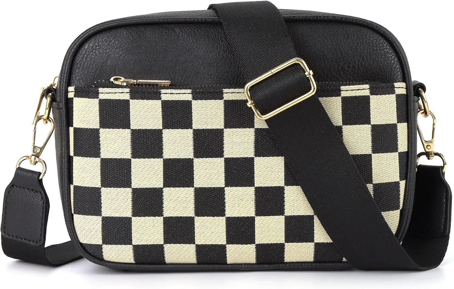 ARGINAO quliting seam Crossbody Bag for Women Vegan Leather Shoulder Bag with Embroidered Strap