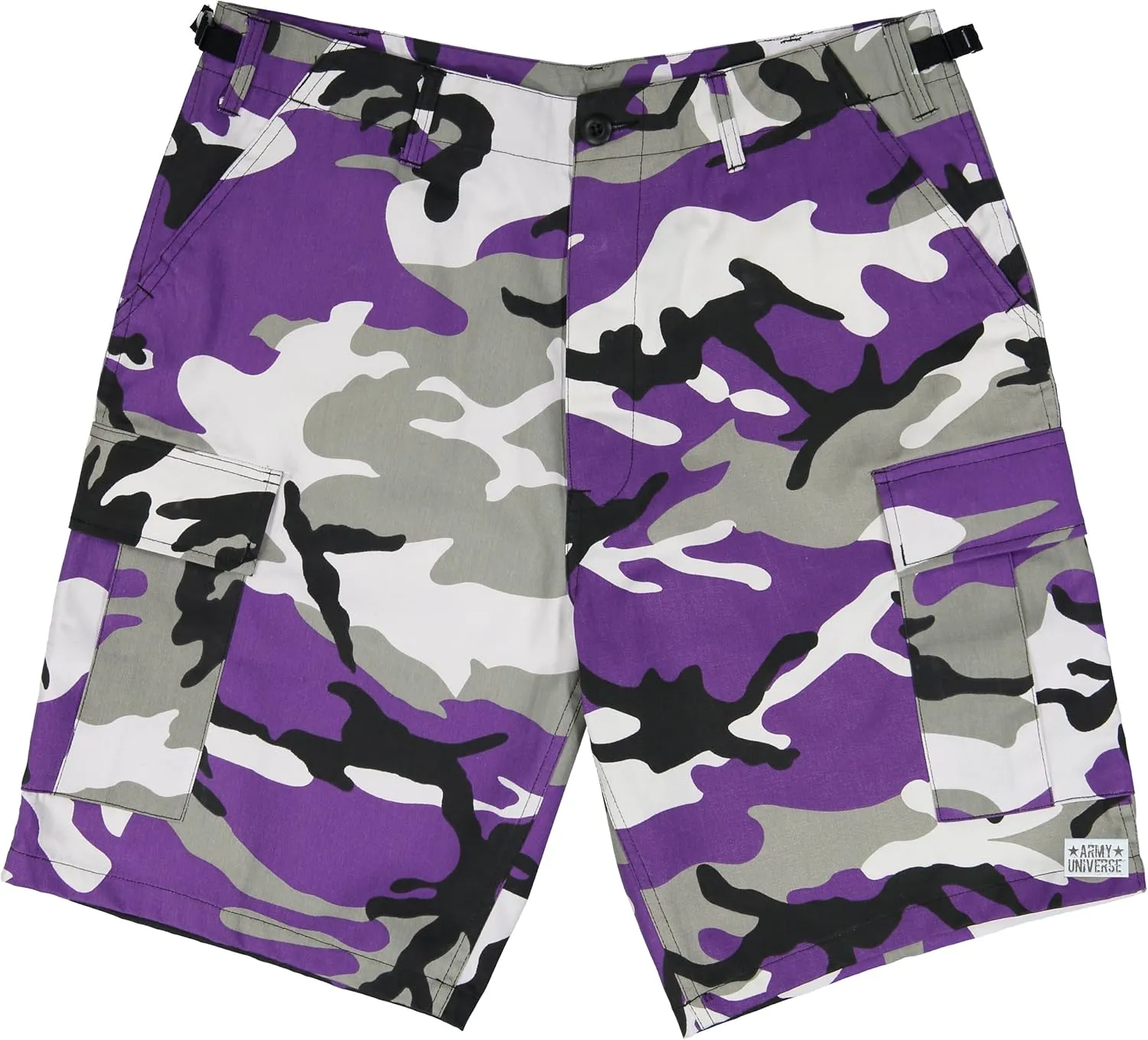 Army Universe Mens Tactical Cargo BDU Shorts Six Pocket Army Navy Military Camo Stylish Button Fly Uniform Work Shorts