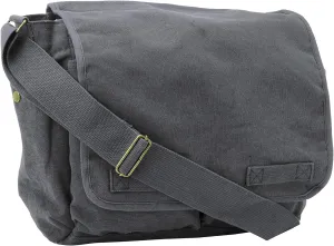 ARMYU Charcoal Grey Original Heavyweight Cotton Canvas Classic Heavyweight Military Messenger Bag   Streamer