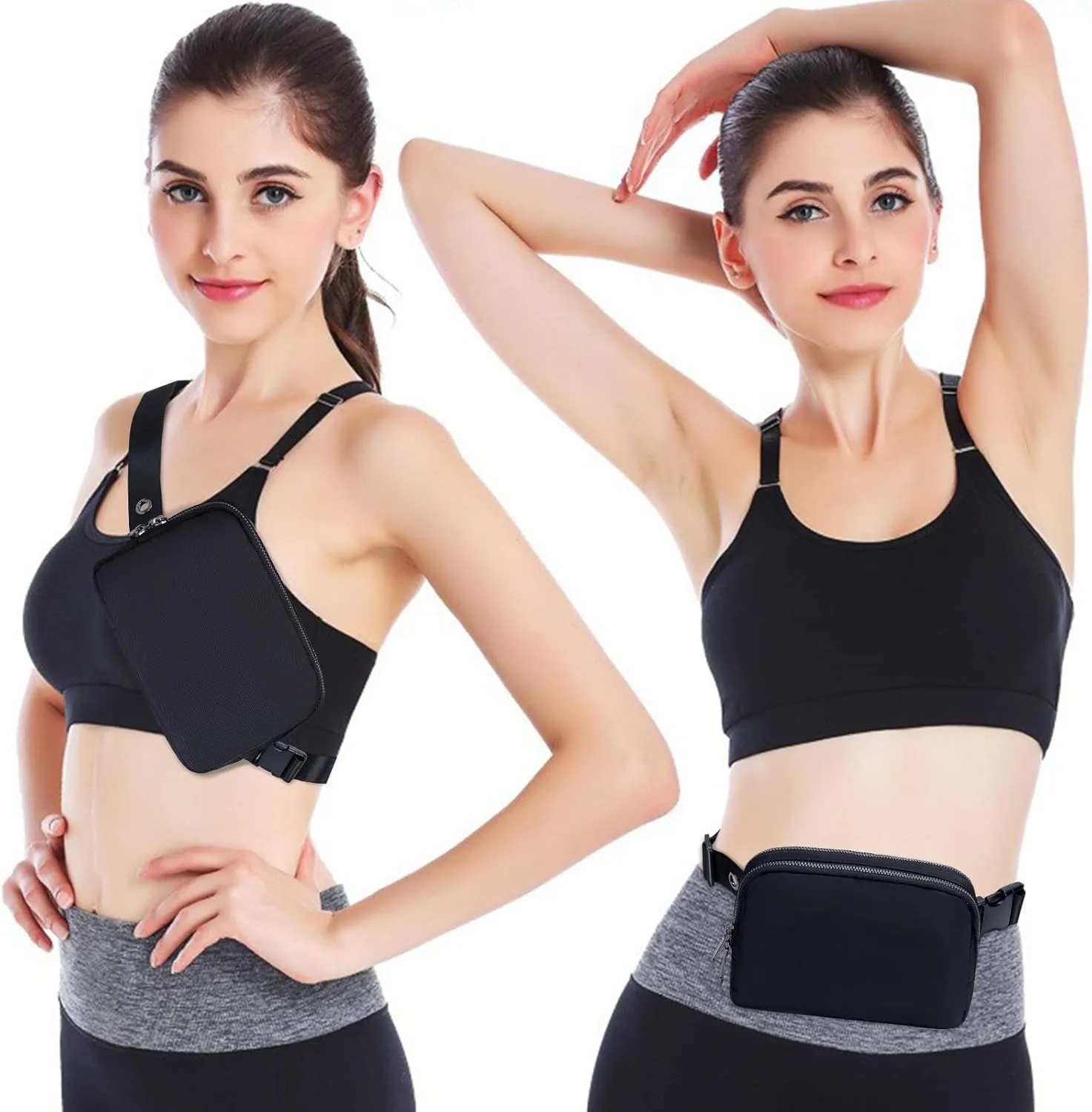 AROME Mini Belt Bag for Women, Fashion Waist Packs Fanny Pack Crossbody Bags with Strap Extender for Women Men, Waterproof Waist Bag Hip Bum Bag for Casual Travel Running Hiking Outdoor Sports