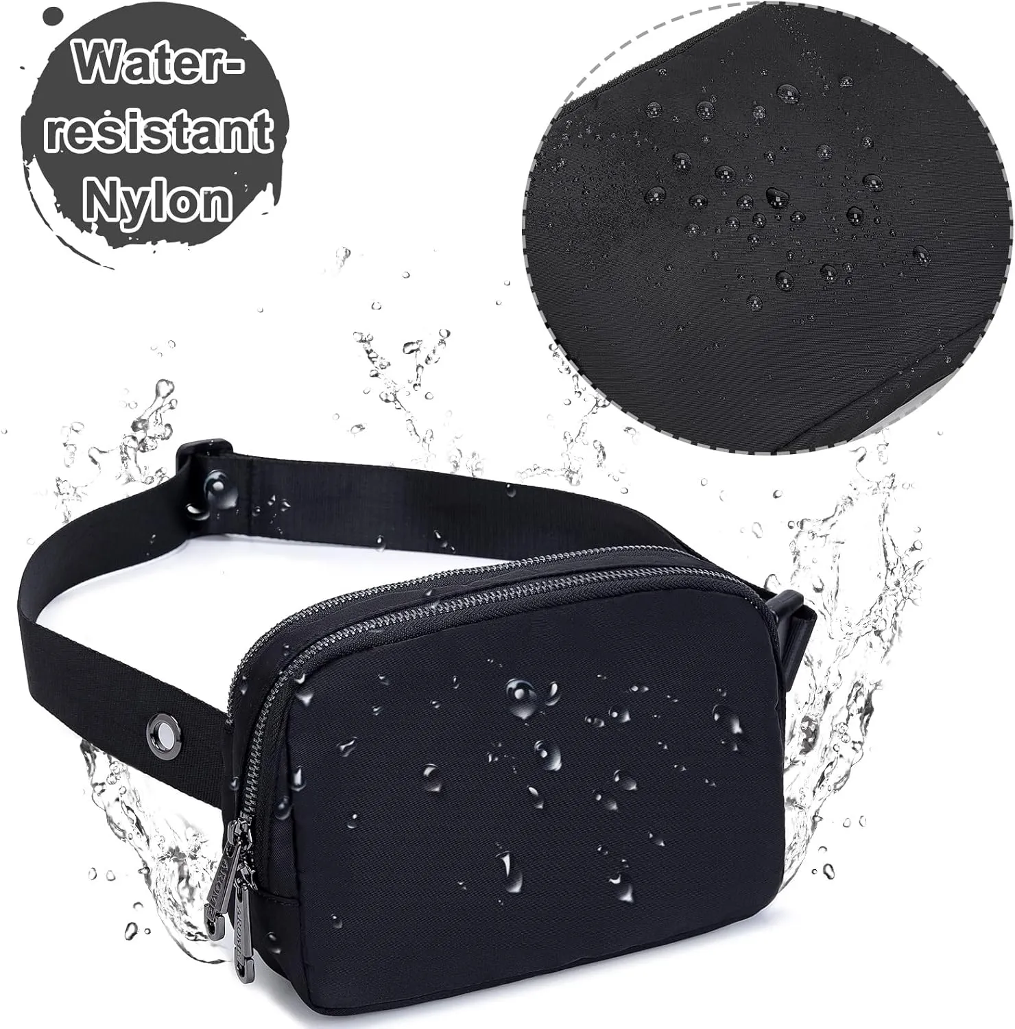 AROME Mini Belt Bag for Women, Fashion Waist Packs Fanny Pack Crossbody Bags with Strap Extender for Women Men, Waterproof Waist Bag Hip Bum Bag for Casual Travel Running Hiking Outdoor Sports