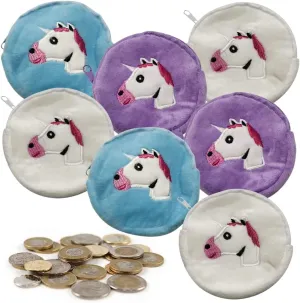 ArtCreativity Unicorn Coin Purses, Set of 12, Small Zipper Coin Bags for Girls, Cute Birthday Party Favors for Kids, Classroom Teacher Rewards, Goodie Bag Fillers, 3 Colors