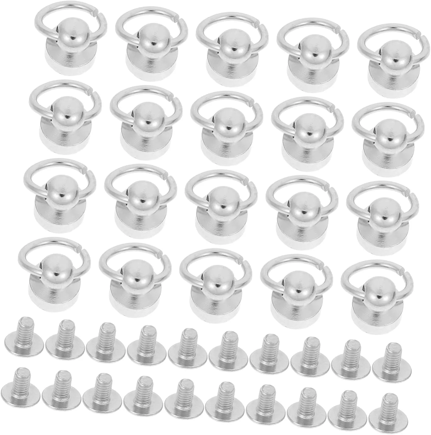 Artibetter 20 Sets Belt Ring Monk Head Buckle Fasteners Bulk Chain Purse Strap Making Clasp Handbags Rivets Buckle for Straps Chain Bag Strap D Ring Screw Purse Chain Craft Silver Copper